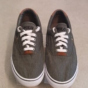 Polo Ralph Lauren Shoes Men's 11 D Thornton Sneaker Gray Canvas Lace Up Low Top
